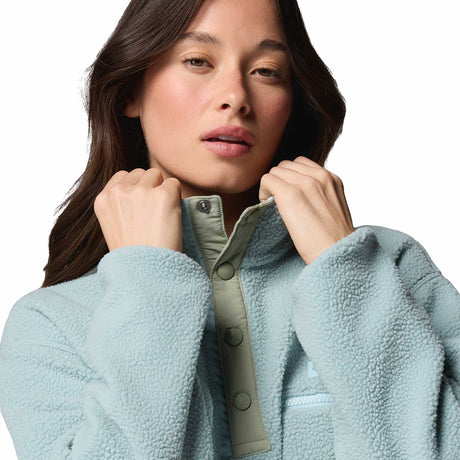 Columbia Women's Helvetia II Cropped Half Snap Fleece Pink Agate/Peppercorn/Flint Grey / X-Small-Pink Agate/Peppercorn/Flint Grey / Small-Pink Agate/Peppercorn/Flint Grey / Medium-Pink Agate/Peppercorn/Flint Grey / Large-Pink Agate/Peppercorn/Flint Grey / X-Large - 53 Degrees North 