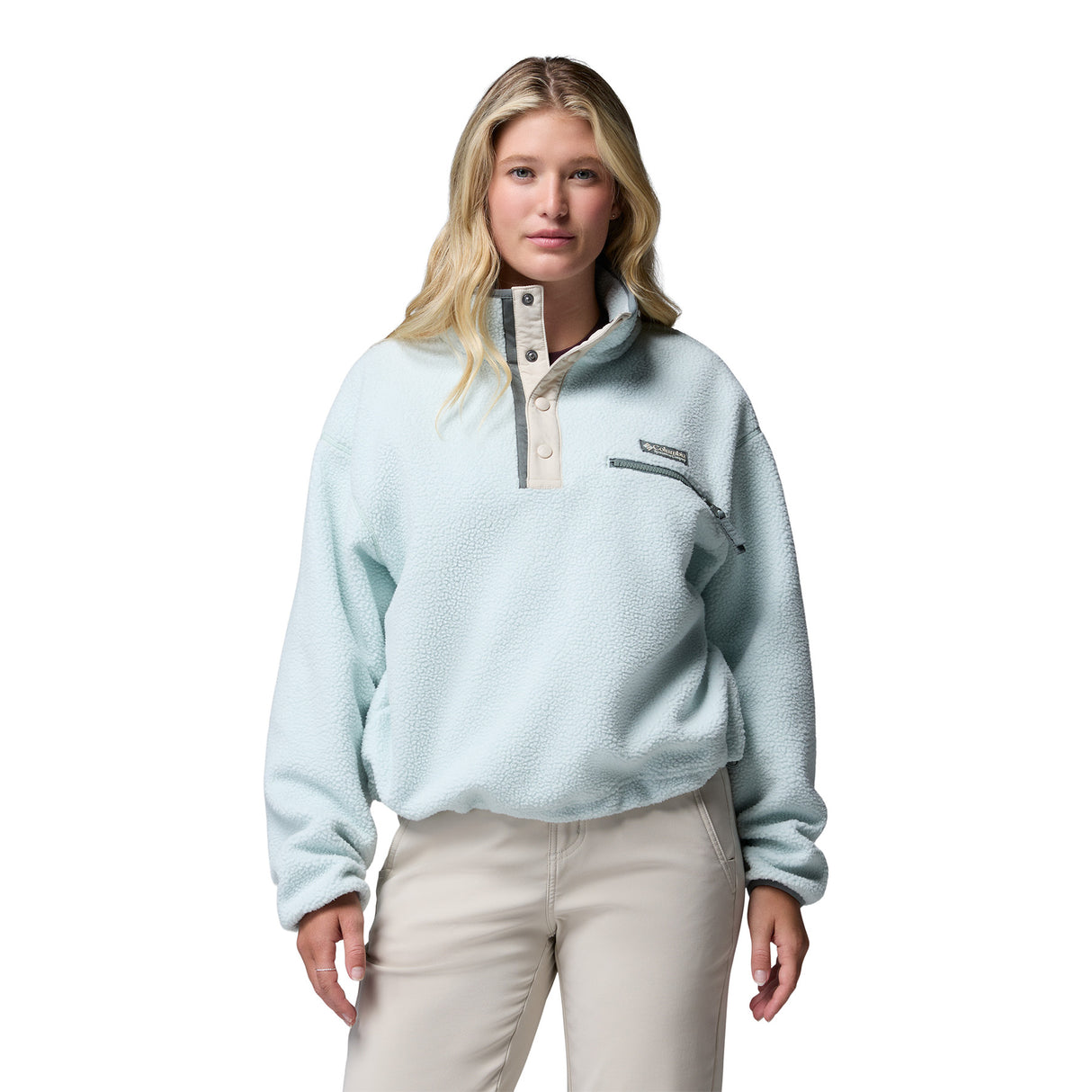 Columbia Women's Helvetia II Cropped Half Snap Fleece Tea Light/Dark Stone / X-Small - 53 Degrees North