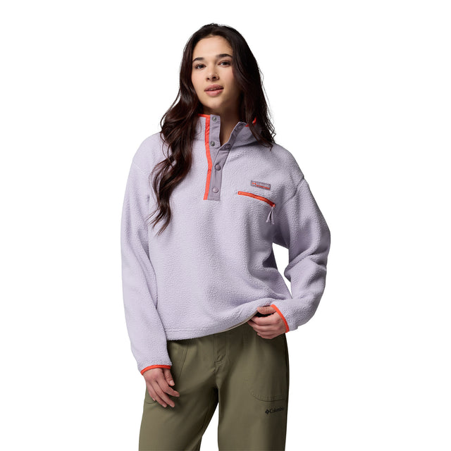 Columbia Women's Helvetia II Cropped Sherpa Half Snap Fleece Canoe / X-Small-Canoe / Small-Canoe / Medium-Canoe / Large-Canoe / X-Large - 53 Degrees North 