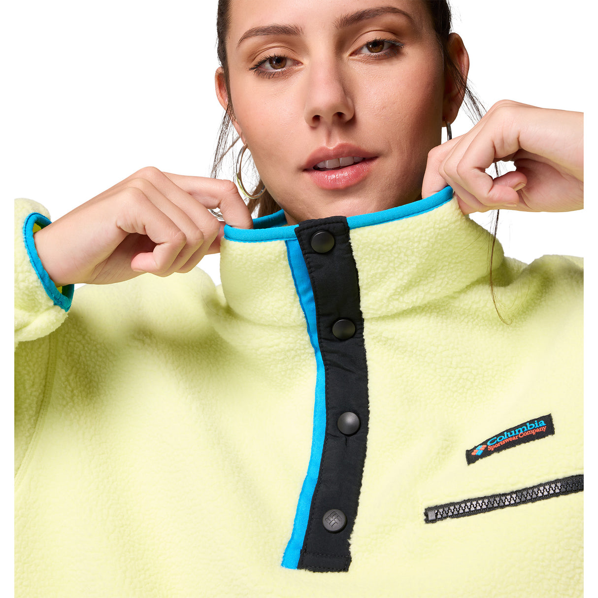 Columbia Women's Helvetia II Cropped Sherpa Half Snap Fleece Canoe / X-Small-Canoe / Small-Canoe / Medium-Canoe / Large-Canoe / X-Large - 53 Degrees North 