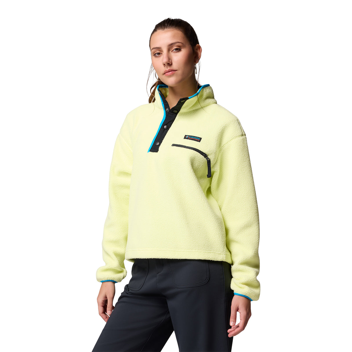 Columbia Women's Helvetia II Cropped Sherpa Half Snap Fleece Canoe / X-Small-Canoe / Small-Canoe / Medium-Canoe / Large-Canoe / X-Large - 53 Degrees North 