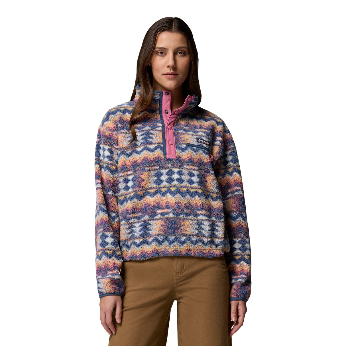 Columbia Women's Helvetia II Printed Cropped Half Snap Fleece Rosette Sprayflower / X-Small-Rosette Sprayflower / Small-Rosette Sprayflower / Medium-Rosette Sprayflower / Large-Rosette Sprayflower / X-Large - 53 Degrees North 