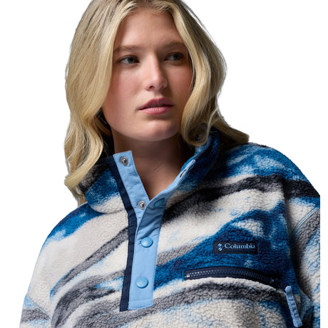 Columbia Women's Helvetia II Printed Cropped Half Snap Fleece Red Oxide/Dyeflower / X-Small - 53 Degrees North