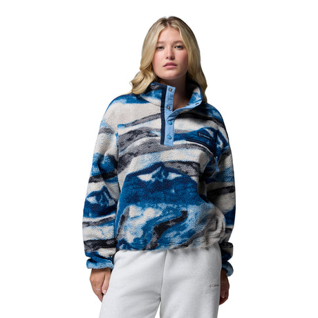 Columbia Women's Helvetia II Printed Cropped Half Snap Fleece Phoenix Blue/Summits / X-Small - 53 Degrees North