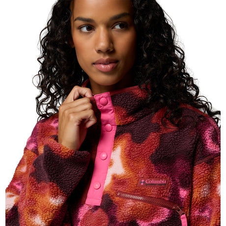 Columbia Women's Helvetia II Printed Cropped Half Snap Fleece Red Oxide/Dyeflower / X-Small - 53 Degrees North