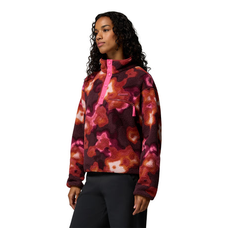 Columbia Women's Helvetia II Printed Cropped Half Snap Fleece Red Oxide/Dyeflower / X-Small - 53 Degrees North