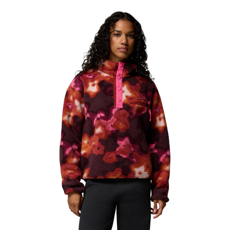 Columbia Women's Helvetia II Printed Cropped Half Snap Fleece Red Oxide/Dyeflower / X-Small - 53 Degrees North