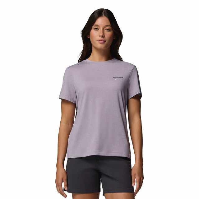 Columbia Women's Parsons Point Logo T-Shirt Lavender Pearl Heather / X-Small-Lavender Pearl Heather / Small-Lavender Pearl Heather / Medium-Lavender Pearl Heather / Large-Lavender Pearl Heather / X-Large - 53 Degrees North 