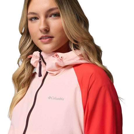 Columbia Women's Spire Valley Windbreaker Moonvista/Pink Sand/Poppy Red / X-Small-Moonvista/Pink Sand/Poppy Red / Small-Moonvista/Pink Sand/Poppy Red / Medium-Moonvista/Pink Sand/Poppy Red / Large-Moonvista/Pink Sand/Poppy Red / X-Large - 53 Degrees North 