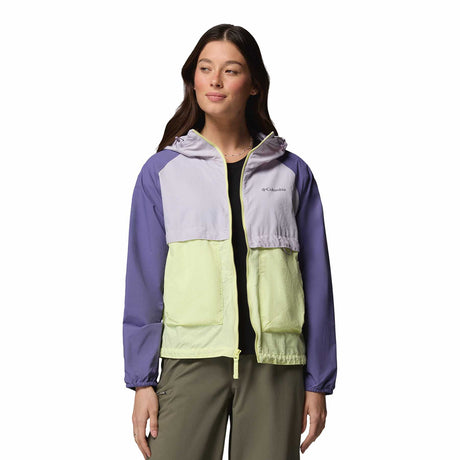 Columbia Women's Spire Valley Windbreaker Moonvista/Pink Sand/Poppy Red / X-Small-Moonvista/Pink Sand/Poppy Red / Small-Moonvista/Pink Sand/Poppy Red / Medium-Moonvista/Pink Sand/Poppy Red / Large-Moonvista/Pink Sand/Poppy Red / X-Large - 53 Degrees North 