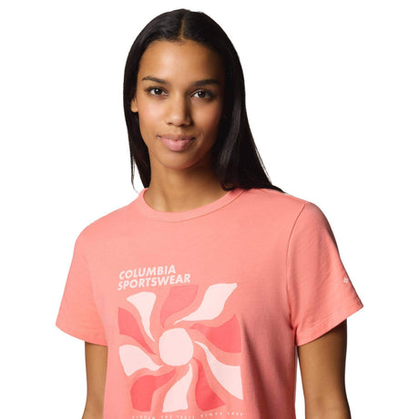 Columbia Women's Sun Trek Graphic T-Shirt Alpenglow/Wavy Rays / X-Small-Alpenglow/Wavy Rays / Small-Alpenglow/Wavy Rays / Medium-Alpenglow/Wavy Rays / Large-Alpenglow/Wavy Rays / X-Large - 53 Degrees North 
