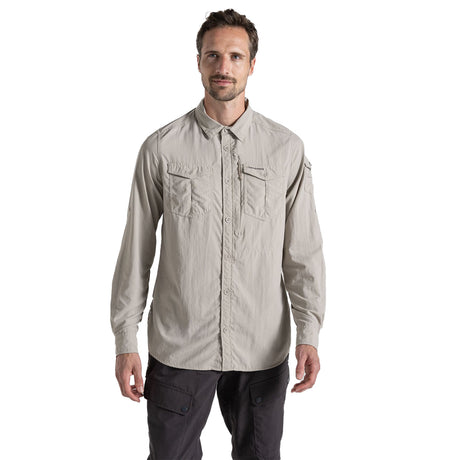 Craghoppers Men's NosiLife Adventure III Long-Sleeve Shirt Parchment / Small - 53 Degrees North