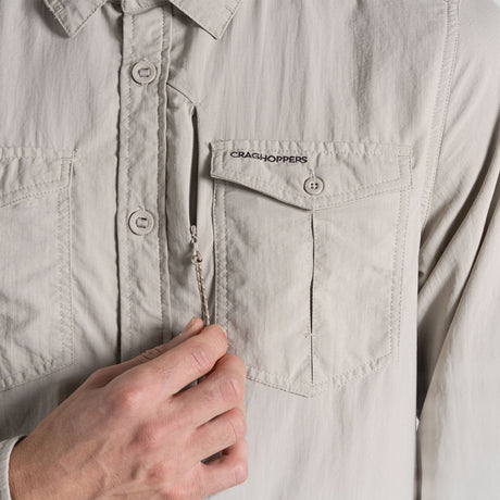 Craghoppers Men's NosiLife Adventure III Long-Sleeve Shirt Parchment / Small - 53 Degrees North