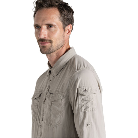 Craghoppers Men's NosiLife Adventure III Long-Sleeve Shirt Parchment / Small - 53 Degrees North