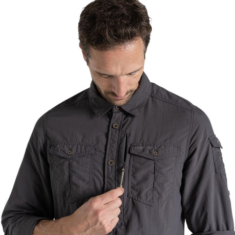 Craghoppers Men's NosiLife Adventure III Long-Sleeve Shirt Parchment / Small - 53 Degrees North