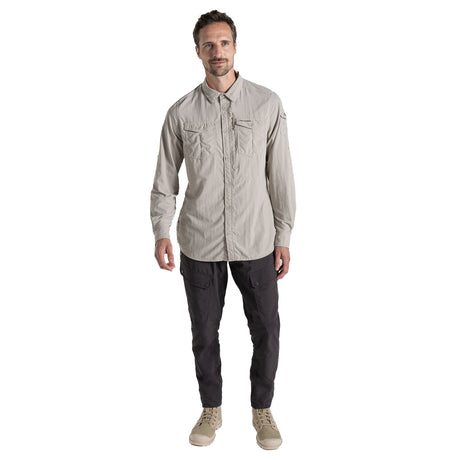 Craghoppers Men's Nosilife Adventure Long Sleeve Shirt III Parchment / Small-Parchment / Medium-Parchment / Large-Parchment / X-Large-Parchment / XX-Large - 53 Degrees North 
