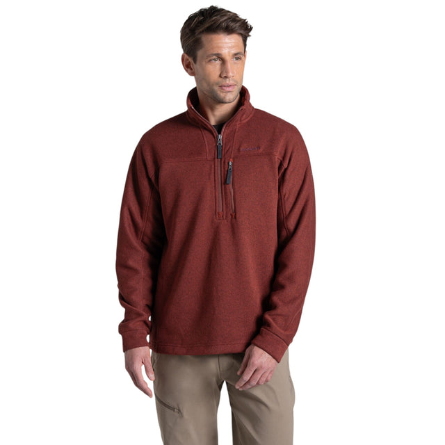 Craghoppers Men's Torney Half Zip Fleece Red Jasper / Small-Red Jasper / Medium-Red Jasper / Large-Red Jasper / X-Large-Red Jasper / XX-Large - 53 Degrees North 