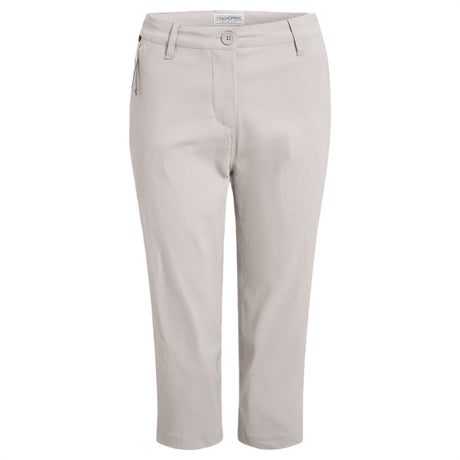 Craghoppers Women's Kiwi Pro II Crop Trousers Oyster / X-Small-Oyster / Small-Oyster / Medium-Oyster / Large-Oyster / X-Large - 53 Degrees North 