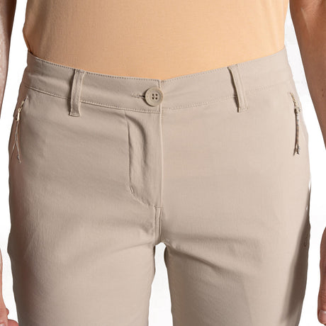 Craghoppers Women's Kiwi Pro II Crop Trousers Oyster / X-Small-Oyster / Small-Oyster / Medium-Oyster / Large-Oyster / X-Large - 53 Degrees North 