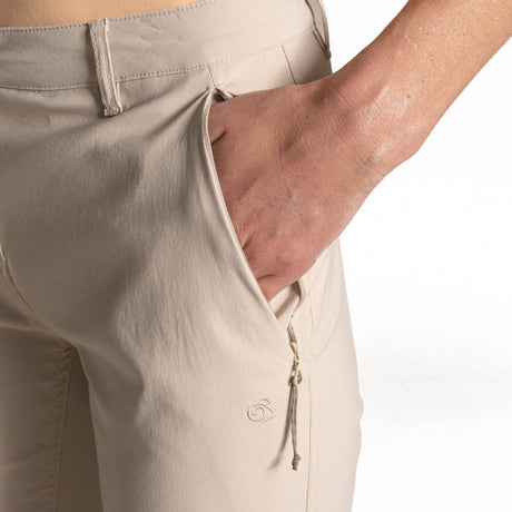 Craghoppers Women's Kiwi Pro II Crop Trousers Oyster / X-Small-Oyster / Small-Oyster / Medium-Oyster / Large-Oyster / X-Large - 53 Degrees North 