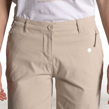 Craghoppers Women's Kiwi Pro III Shorts Oyster / X-Small-Oyster / Small-Oyster / Medium-Oyster / Large-Oyster / X-Large - 53 Degrees North 