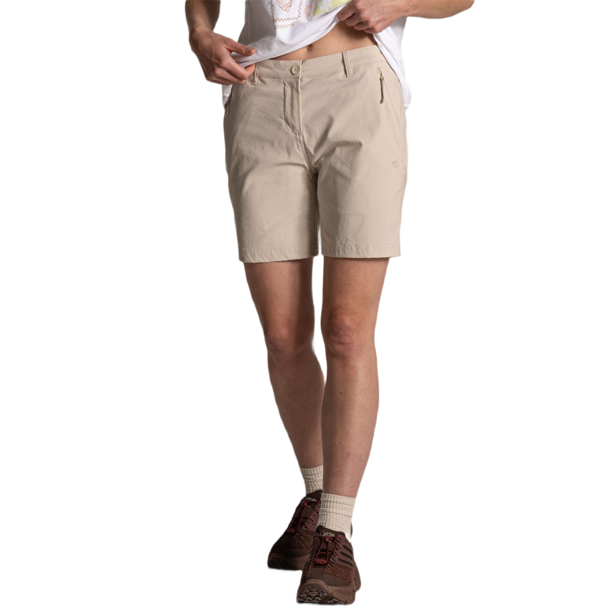 Craghoppers Women's Kiwi Pro III Shorts Oyster / X-Small-Oyster / Small-Oyster / Medium-Oyster / Large-Oyster / X-Large - 53 Degrees North 