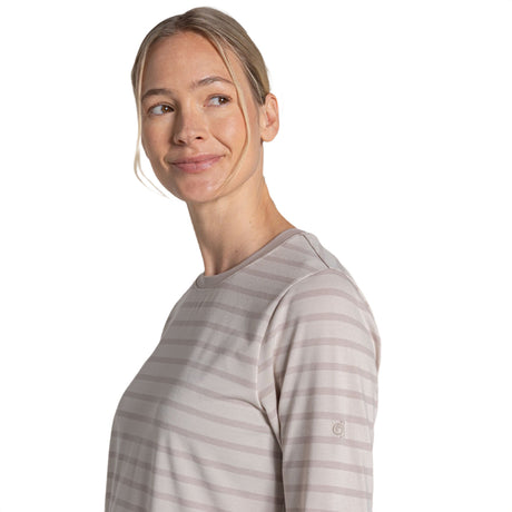 Craghoppers Women's Nosilife Akona Long Sleeve Top Clay Stripe / X-Small-Clay Stripe / Small-Clay Stripe / Medium-Clay Stripe / Large-Clay Stripe / X-Large - 53 Degrees North 