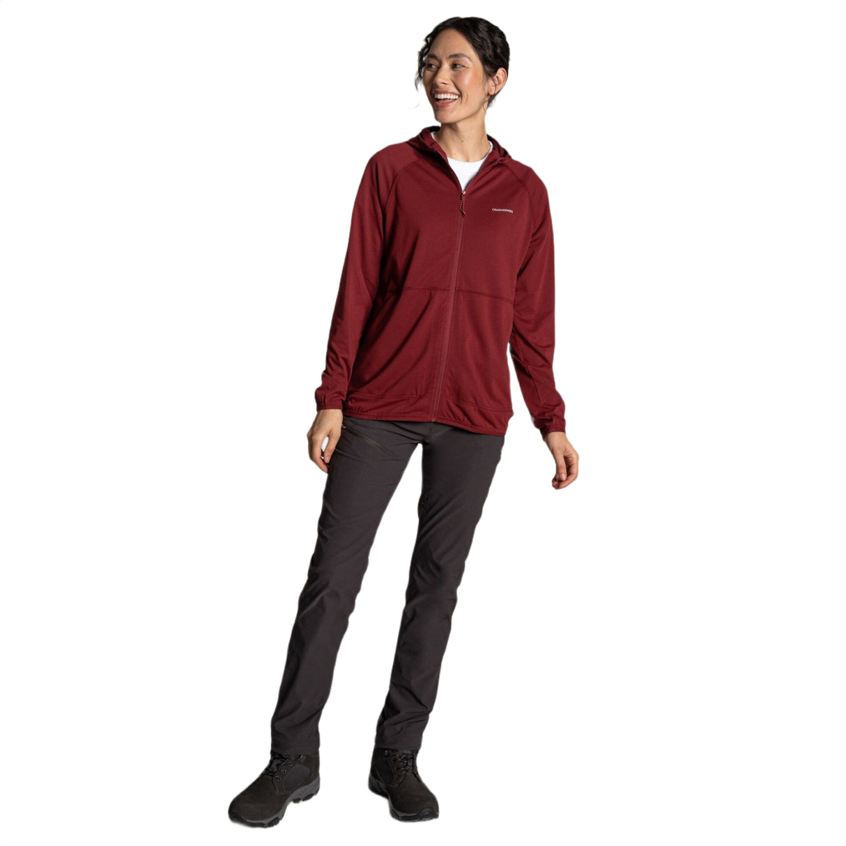 Craghoppers Women's Nosilife Aya Hooded Jacket Riad Red / X-Small-Riad Red / Small-Riad Red / Medium-Riad Red / Large-Riad Red / X-Large - 53 Degrees North 
