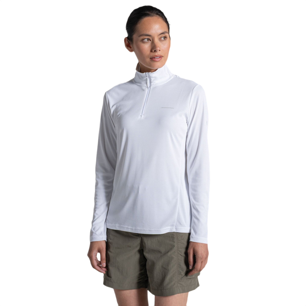 Craghoppers Women's Nosilife Solarshield+ Half Zip Technical Top White / X-Small-White / Small-White / Medium-White / Large-White / X-Large - 53 Degrees North 