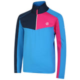 Dare 2b Kids' Formate II Core Stretch Long Sleeve Midlayer Top Gulfstream/Fjord Blue/Rusty Orange / Age 3-4-Gulfstream/Fjord Blue/Rusty Orange / Age 5-6-Gulfstream/Fjord Blue/Rusty Orange / Age 7-8-Gulfstream/Fjord Blue/Rusty Orange / Age 9-10-Gulfstream/Fjord Blue/Rusty Orange / Age 11-12 - 53 Degrees North 