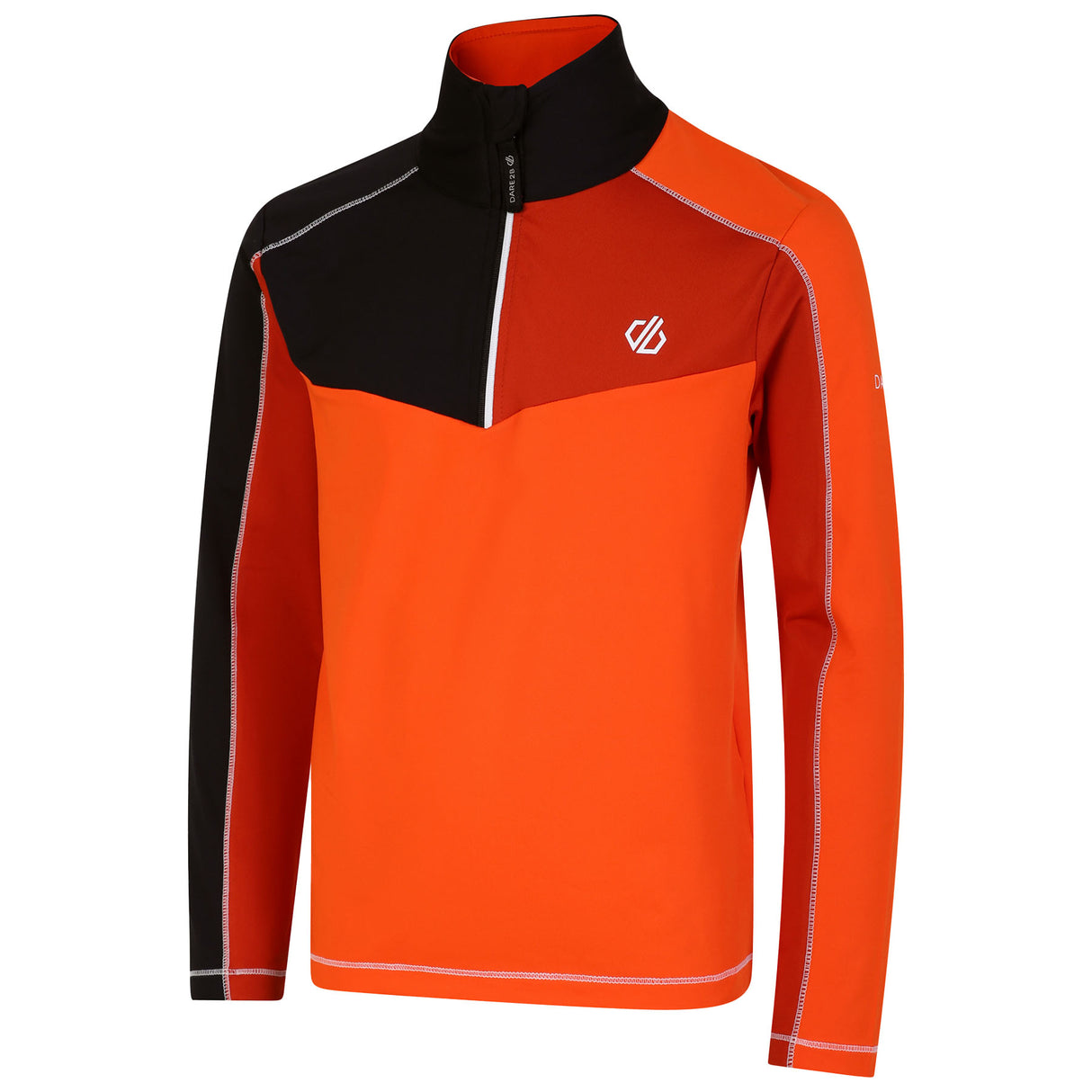 Dare 2b Kids' Formate II Core Stretch Long Sleeve Midlayer Top Gulfstream/Fjord Blue/Rusty Orange / Age 3-4-Gulfstream/Fjord Blue/Rusty Orange / Age 5-6-Gulfstream/Fjord Blue/Rusty Orange / Age 7-8-Gulfstream/Fjord Blue/Rusty Orange / Age 9-10-Gulfstream/Fjord Blue/Rusty Orange / Age 11-12 - 53 Degrees North 