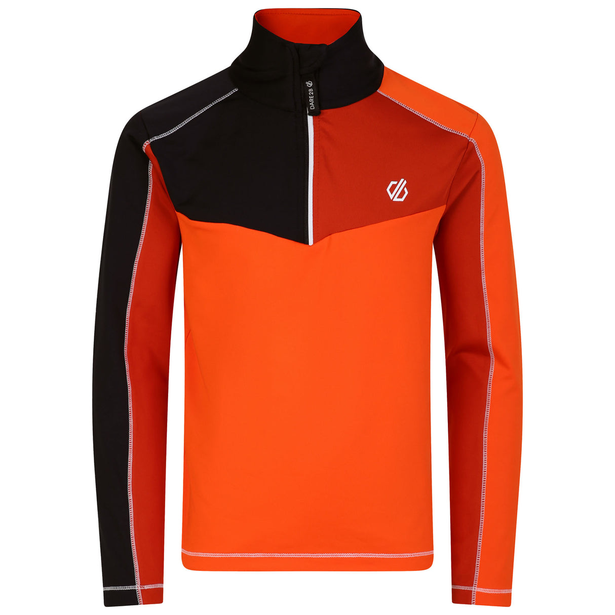 Dare 2b Kids' Formate II Core Stretch Long Sleeve Midlayer Top Gulfstream/Fjord Blue/Rusty Orange / Age 3-4-Gulfstream/Fjord Blue/Rusty Orange / Age 5-6-Gulfstream/Fjord Blue/Rusty Orange / Age 7-8-Gulfstream/Fjord Blue/Rusty Orange / Age 9-10-Gulfstream/Fjord Blue/Rusty Orange / Age 11-12 - 53 Degrees North 