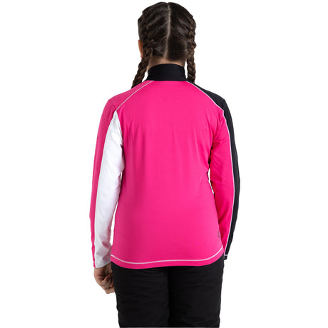 Dare 2b Kids' Formate II Core Stretch Long Sleeve Midlayer Top Gulfstream/Fjord Blue/Rusty Orange / Age 3-4-Gulfstream/Fjord Blue/Rusty Orange / Age 5-6-Gulfstream/Fjord Blue/Rusty Orange / Age 7-8-Gulfstream/Fjord Blue/Rusty Orange / Age 9-10-Gulfstream/Fjord Blue/Rusty Orange / Age 11-12 - 53 Degrees North 
