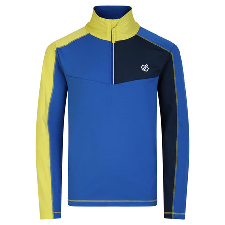 Dare 2b Kids' Formate II Core Stretch Long Sleeve Midlayer Top Gulfstream/Fjord Blue/Rusty Orange / Age 3-4-Gulfstream/Fjord Blue/Rusty Orange / Age 5-6-Gulfstream/Fjord Blue/Rusty Orange / Age 7-8-Gulfstream/Fjord Blue/Rusty Orange / Age 9-10-Gulfstream/Fjord Blue/Rusty Orange / Age 11-12 - 53 Degrees North 