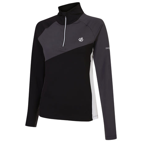 Dare 2b Women's Ice Core Stretch Midlayer Top Black/Ebony Grey / X-Small-Black/Ebony Grey / Small-Black/Ebony Grey / Medium-Black/Ebony Grey / Large-Black/Ebony Grey / X-Large - 53 Degrees North 