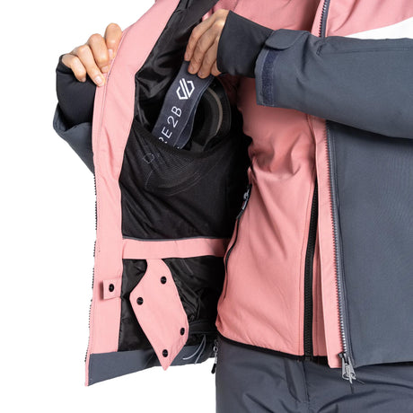 Dare 2b Women's Ice Jacket Dusty Rose/Ebony Grey / X-Small-Dusty Rose/Ebony Grey / Small-Dusty Rose/Ebony Grey / Medium-Dusty Rose/Ebony Grey / Large-Dusty Rose/Ebony Grey / X-Large - 53 Degrees North 