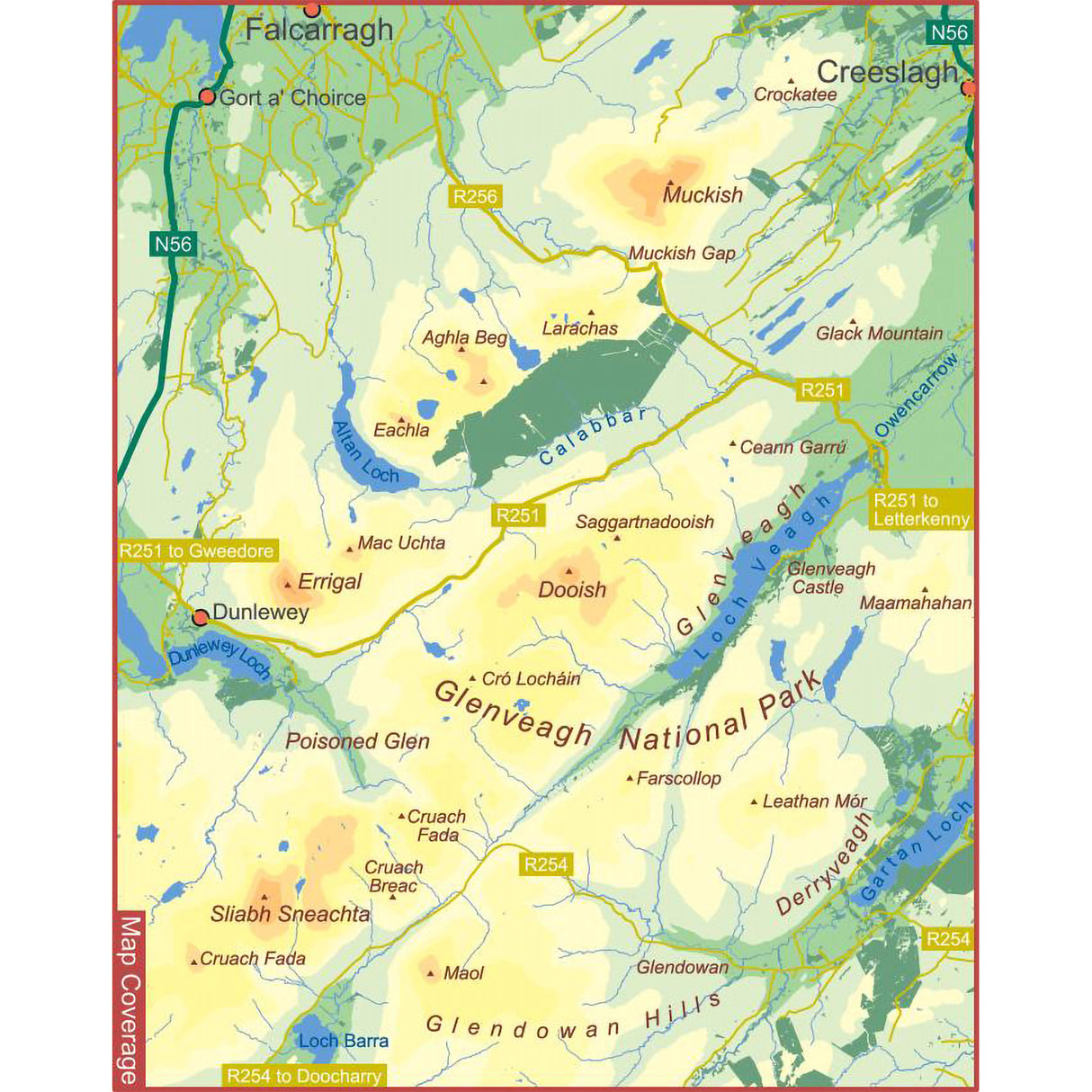 EastWest Mapping Derryveagh Waterproof Map Default Title #- 53 Degrees North 