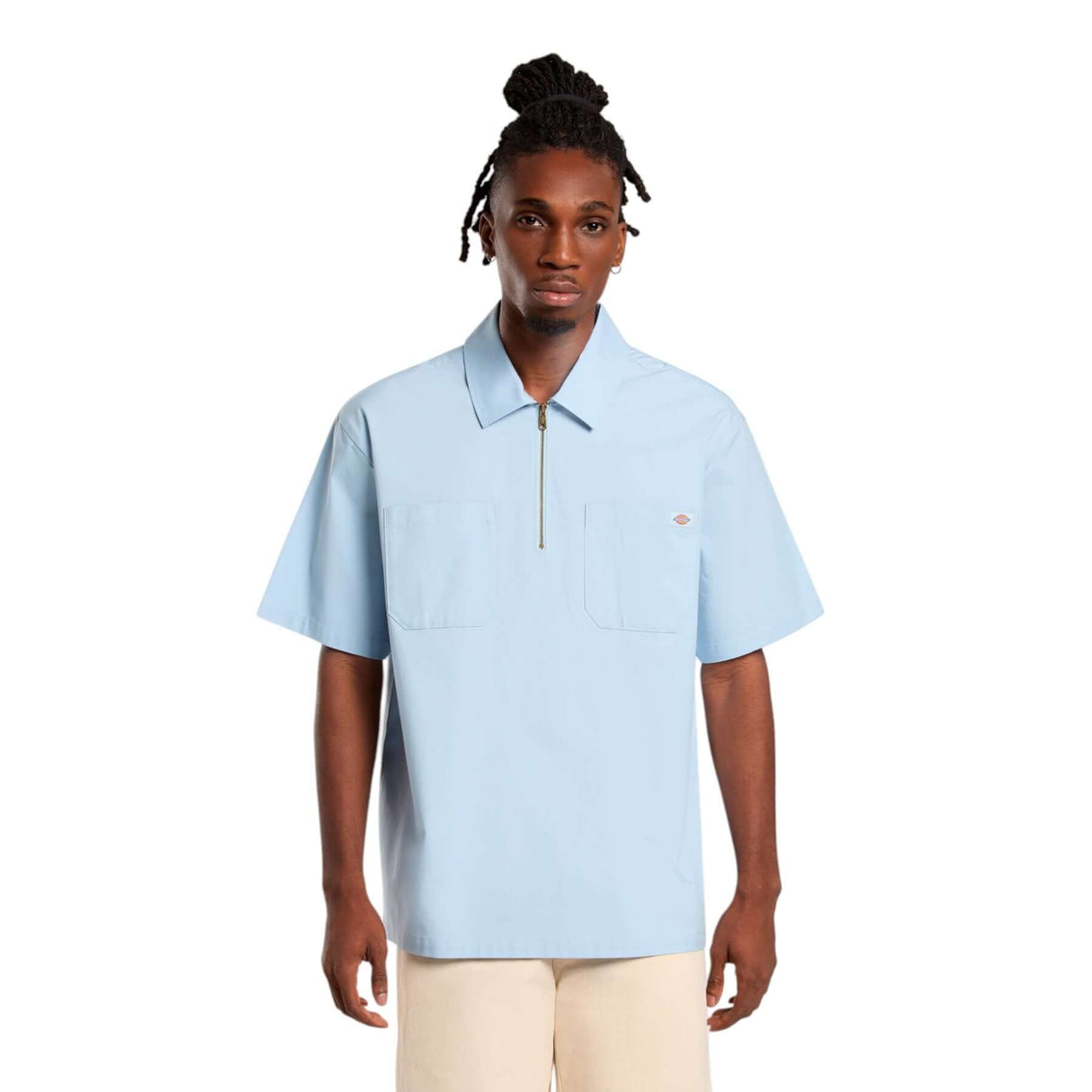 Dickies Men's Ranch 1/4 Zip Shirt Skyway / Small-Skyway / Medium-Skyway / Large-Skyway / X-Large - 53 Degrees North 