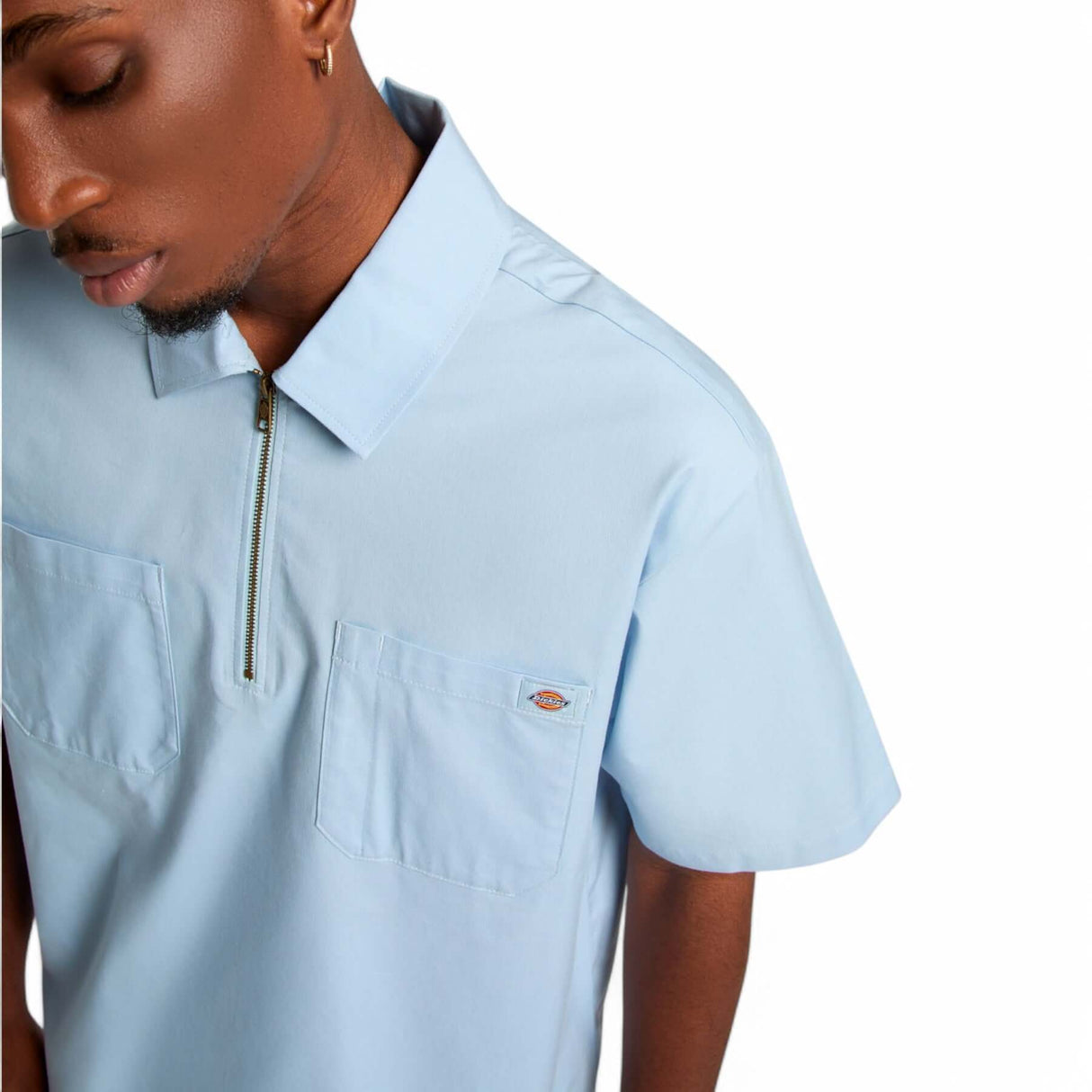 Dickies Men's Ranch 1/4 Zip Shirt Skyway / Small-Skyway / Medium-Skyway / Large-Skyway / X-Large - 53 Degrees North 