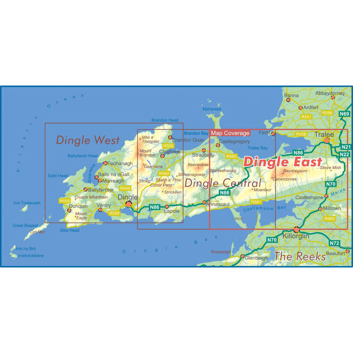 EastWest Mapping Dingle East - Slieve Mish Map Default Title #- 53 Degrees North 