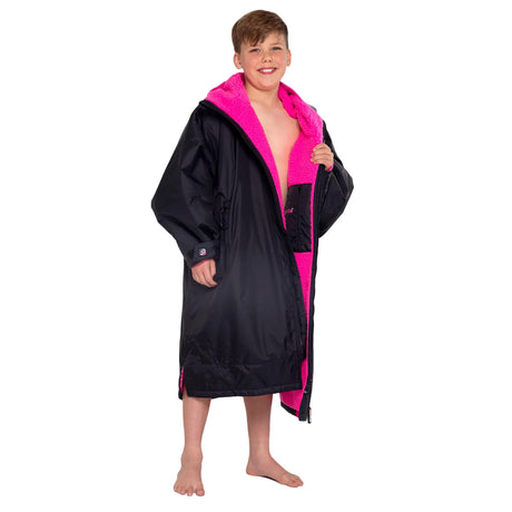 Dryrobe Kids' Advance Long Sleeve Changing Robe Navy/Grey / X-Small-Navy/Grey / Small-Black/Pink / Small - 53 Degrees North 