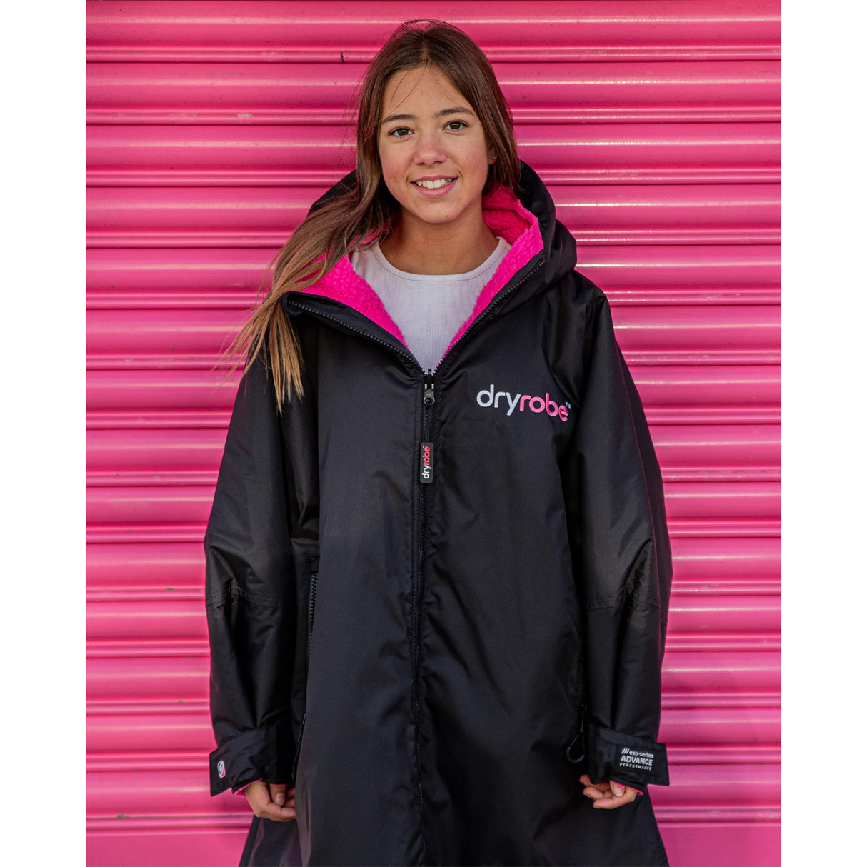 Dryrobe Kids' Advance Long Sleeve Changing Robe Navy/Grey / X-Small-Navy/Grey / Small-Black/Pink / Small - 53 Degrees North 