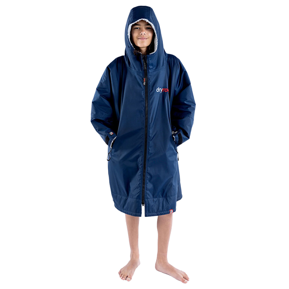 Dryrobe Kids' Advance Long Sleeve Changing Robe Navy/Grey / X-Small-Navy/Grey / Small-Black/Pink / Small - 53 Degrees North 