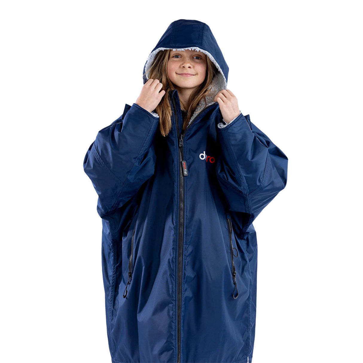 Dryrobe Kids' Advance Long Sleeve Changing Robe Navy/Grey / X-Small-Navy/Grey / Small-Black/Pink / Small - 53 Degrees North 