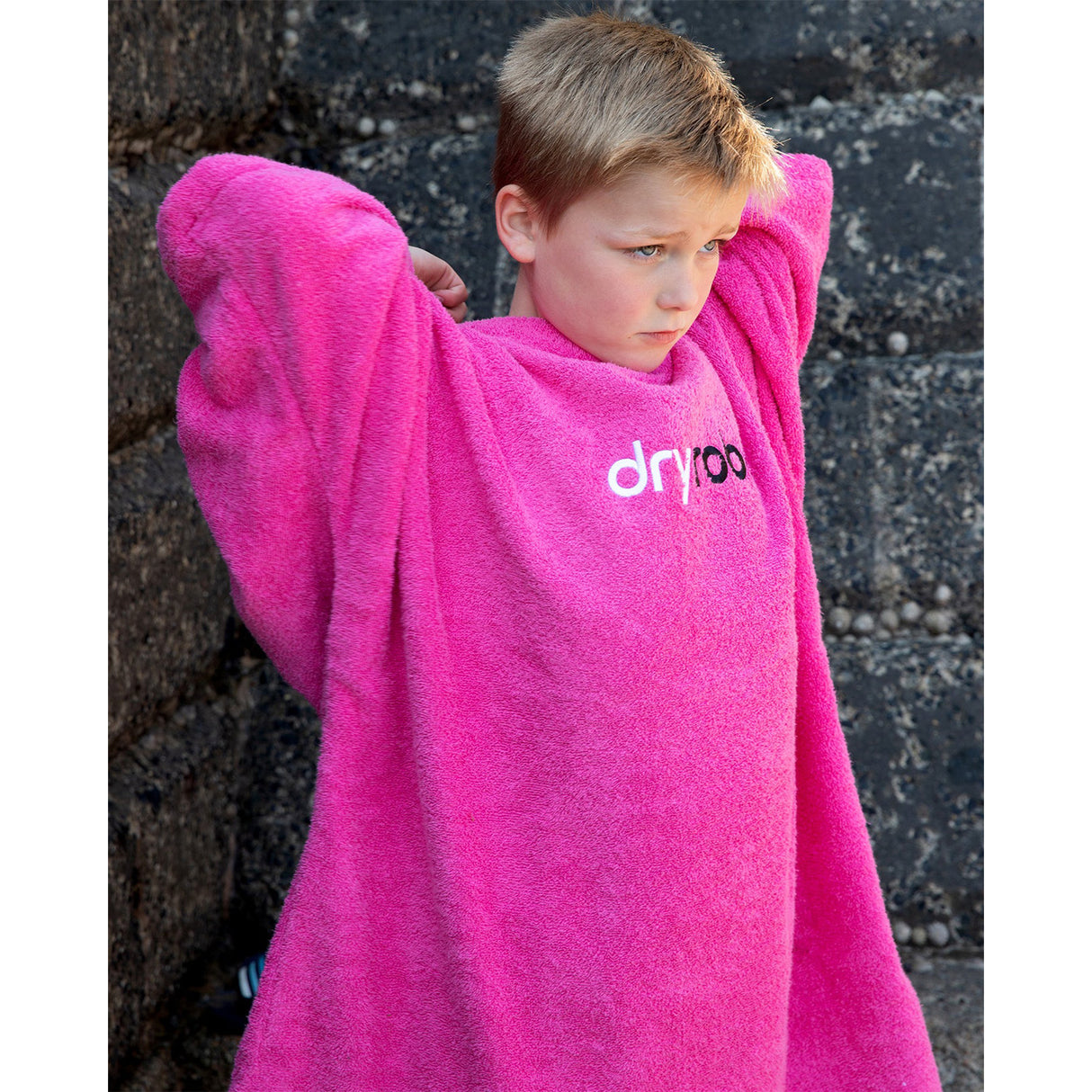Dryrobe Kids' Organic Cotton Towel Robe Pink / X-Small-Pink / Small-Navy / X-Small-Navy / Small - 53 Degrees North 
