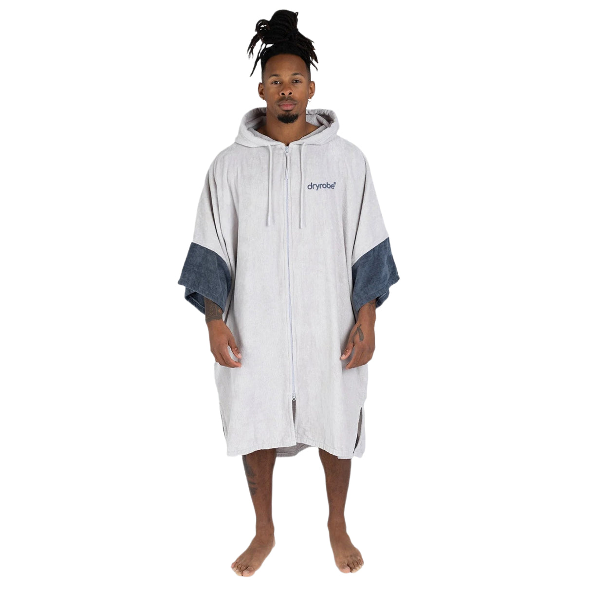 Dryrobe Zip Through Towel Robe Nimbus Cloud / Small-Nimbus Cloud / Medium-Deep Sea Blue / Small-Deep Sea Blue / Medium - 53 Degrees North 