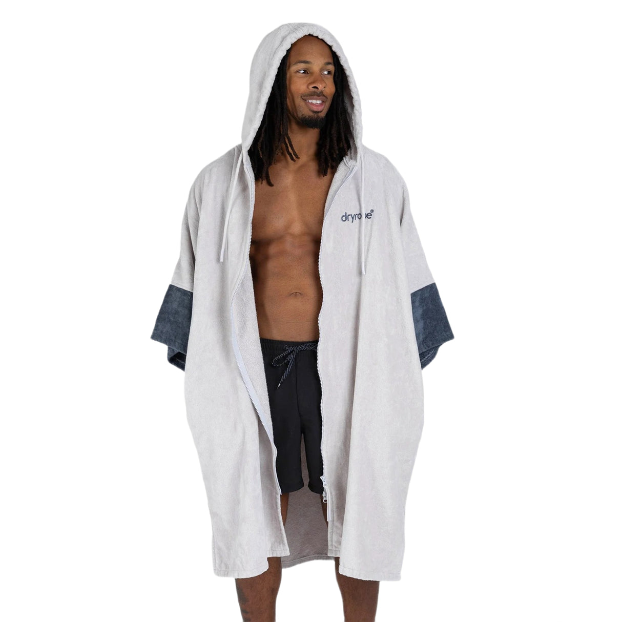 Dryrobe Zip Through Towel Robe Nimbus Cloud / Small-Nimbus Cloud / Medium-Deep Sea Blue / Small-Deep Sea Blue / Medium - 53 Degrees North 