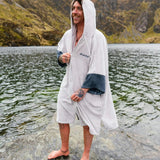 Dryrobe Zip Through Towel Robe Nimbus Cloud / Small-Nimbus Cloud / Medium-Deep Sea Blue / Small-Deep Sea Blue / Medium - 53 Degrees North 