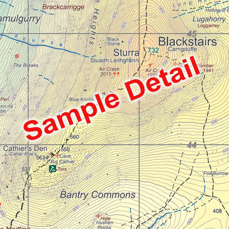 EastWest Mapping Blackstairs & Mount Leinster Map Default Title - 53 Degrees North 