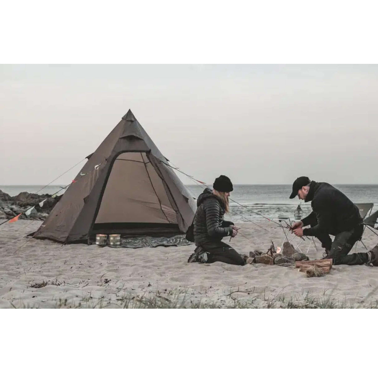 Easy Camp Otra Tipi Festival Tent Dark Sand - 53 Degrees North 